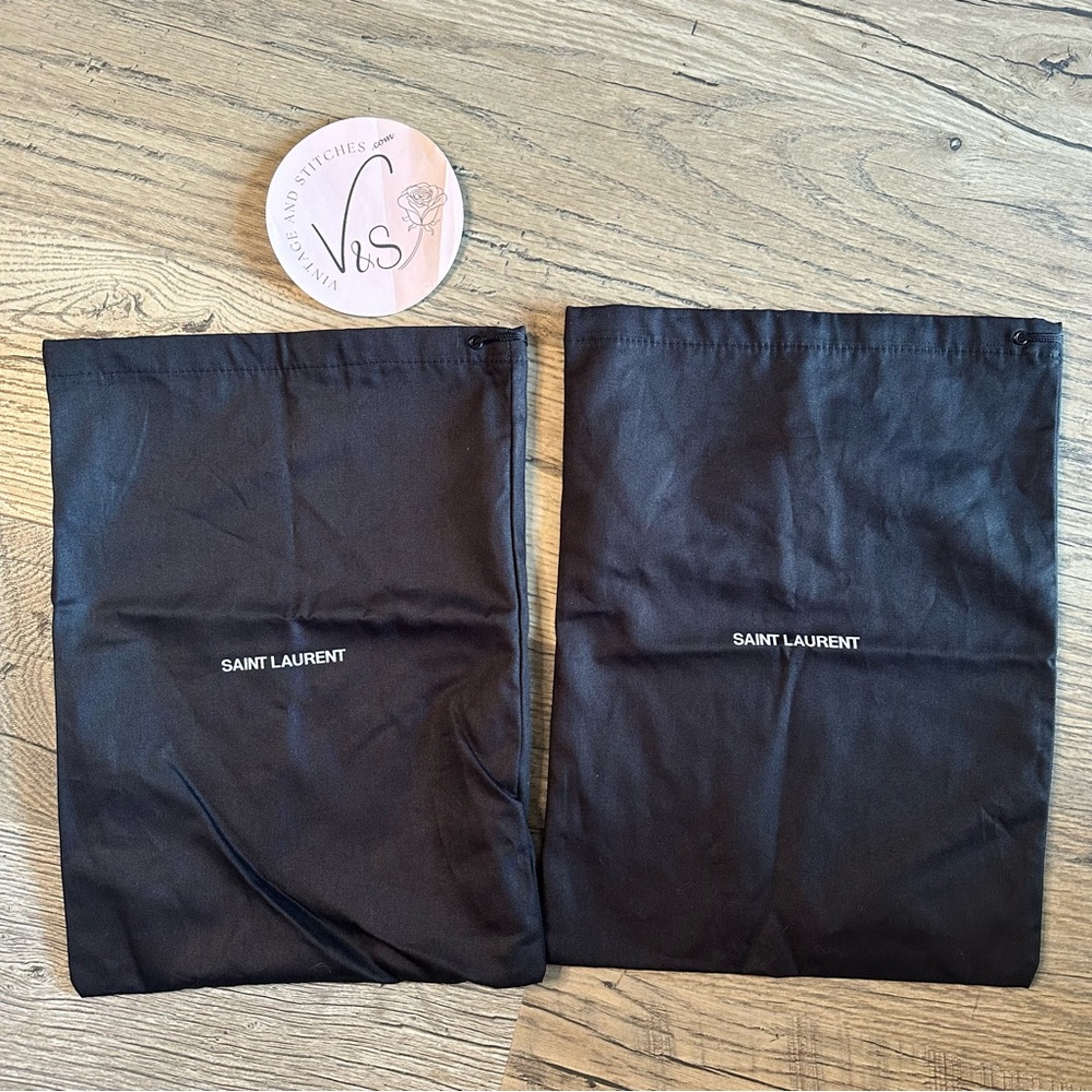Lot of Two 2 Saint Laurent Black Dust Bags
